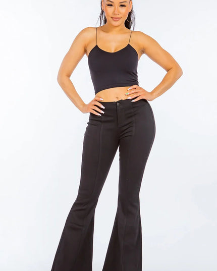 American Bazi High Waist Pull On Flare Jeans - THE AMERICAN BLUE