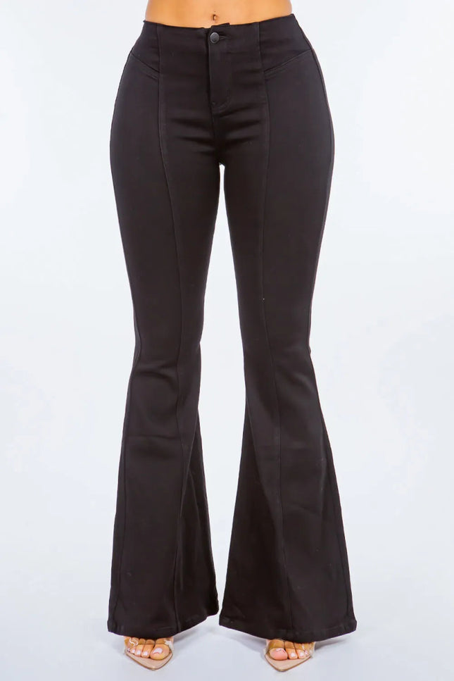 American Bazi High Waist Pull On Flare Jeans - THE AMERICAN BLUE