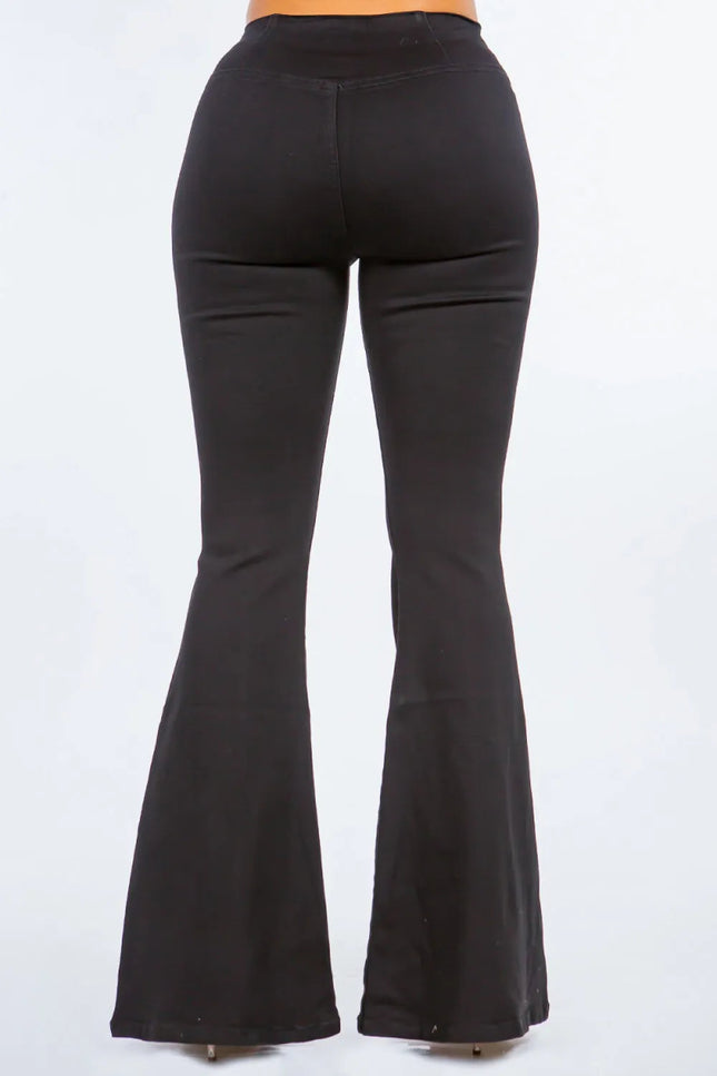 American Bazi High Waist Pull On Flare Jeans - THE AMERICAN BLUE