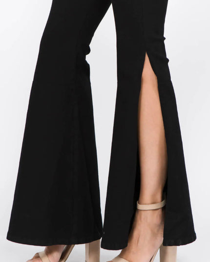 American Bazi Side Slit Flare Jeans - THE AMERICAN BLUE