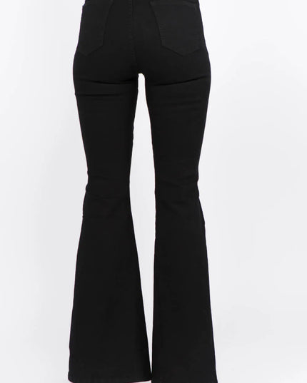 American Bazi Side Slit Flare Jeans - THE AMERICAN BLUE