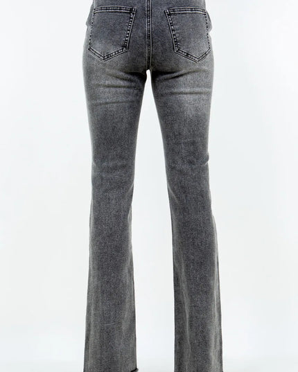 American Bazi V - Cut Ruched Flare Pants - THE AMERICAN BLUE
