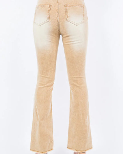 American Bazi V - Cut Ruched Flare Pants - THE AMERICAN BLUE
