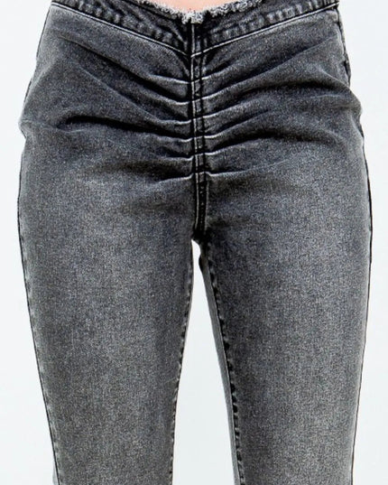 American Bazi V - Cut Ruched Flare Pants - THE AMERICAN BLUE
