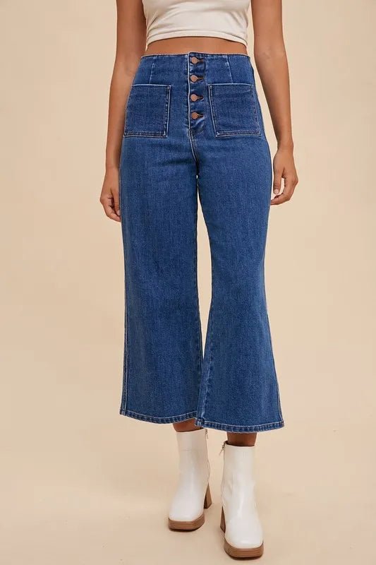 Annie Wear Button Fly High Waist Jeans - THE AMERICAN BLUE