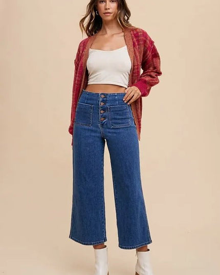Annie Wear Button Fly High Waist Jeans - THE AMERICAN BLUE