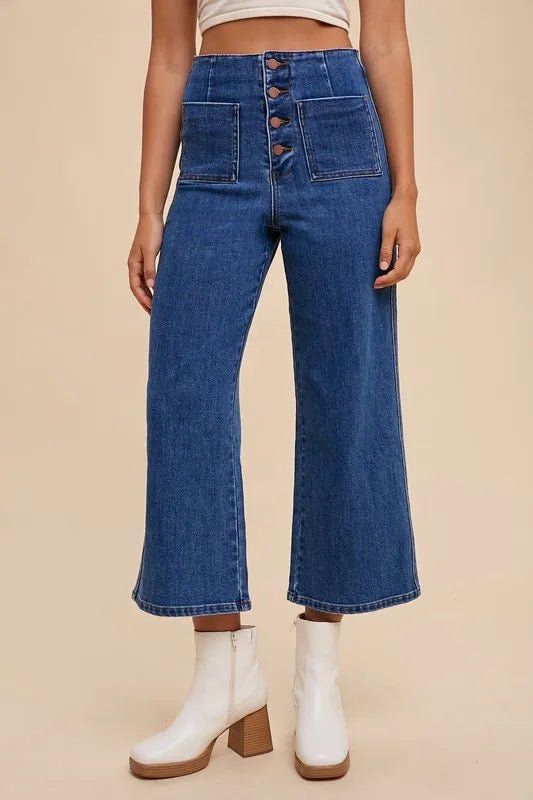 Annie Wear Button Fly High Waist Jeans - THE AMERICAN BLUE