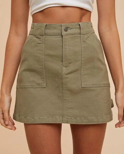 Annie Wear Cargo Denim Mini Skirt - THE AMERICAN BLUE