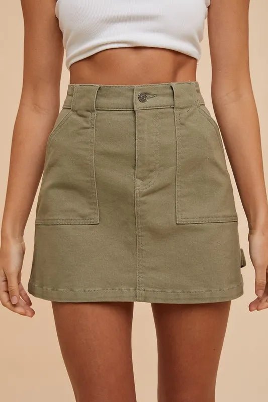 Annie Wear Cargo Denim Mini Skirt - THE AMERICAN BLUE