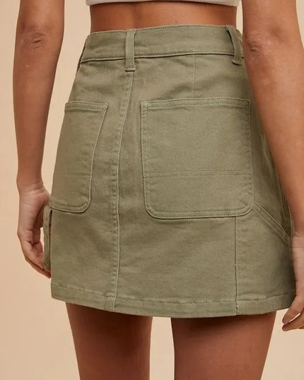 Annie Wear Cargo Denim Mini Skirt - THE AMERICAN BLUE