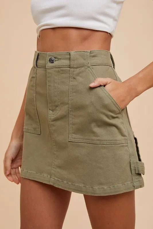 Annie Wear Cargo Denim Mini Skirt - THE AMERICAN BLUE