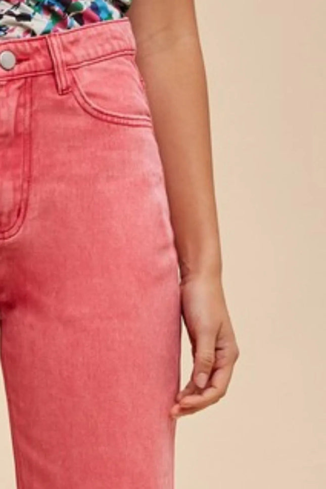 Annie Wear Distressed Raw Hem Jeans - THE AMERICAN BLUE