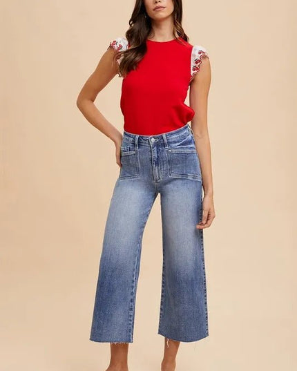 Annie Wear High Rise Wide Leg Jeans - THE AMERICAN BLUE