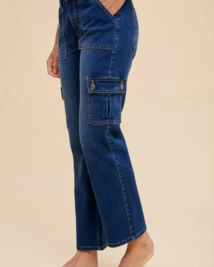 Annie Wear Straight Leg Jeans with Cargo Pockets - THE AMERICAN BLUE