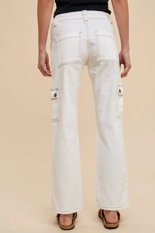 Annie Wear Straight Leg Jeans with Cargo Pockets - THE AMERICAN BLUE