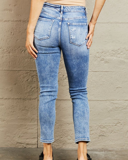 BAYEAS Mid Rise Distressed Skinny Jeans - THE AMERICAN BLUE