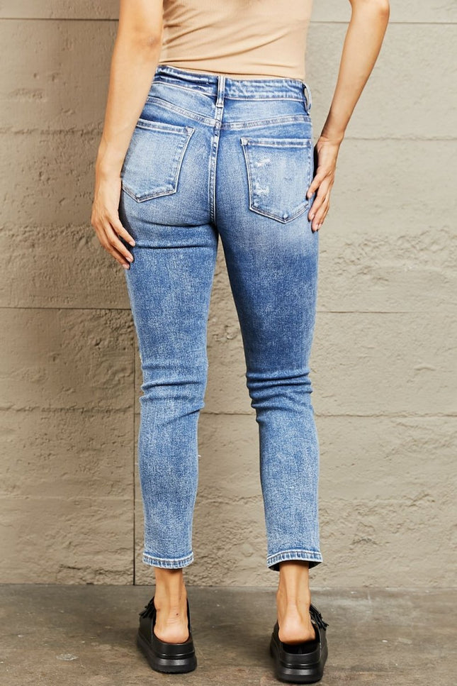 BAYEAS Mid Rise Distressed Skinny Jeans - THE AMERICAN BLUE