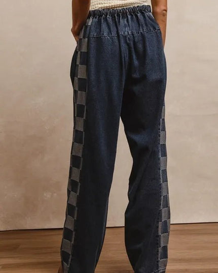 BiBi Washed Denim Mix And Match Long Pants - THE AMERICAN BLUE