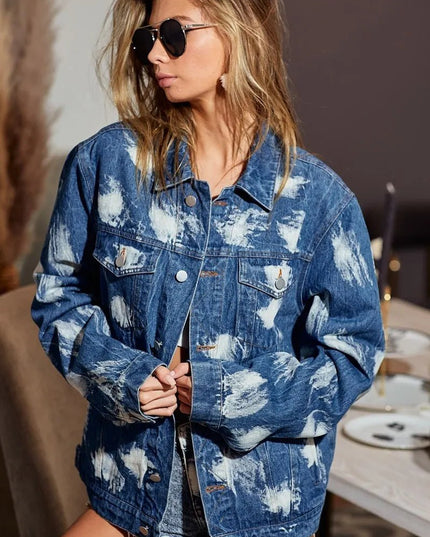 BiBi Washed Tie Dye Denim Jacket - THE AMERICAN BLUE