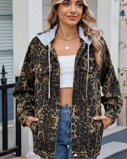 Button Up Long Sleeve Denim Jacket - THE AMERICAN BLUE