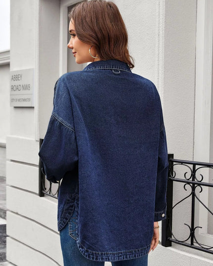Button Up Long Sleeve Denim Shirt - THE AMERICAN BLUE