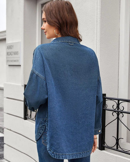 Button Up Long Sleeve Denim Shirt - THE AMERICAN BLUE