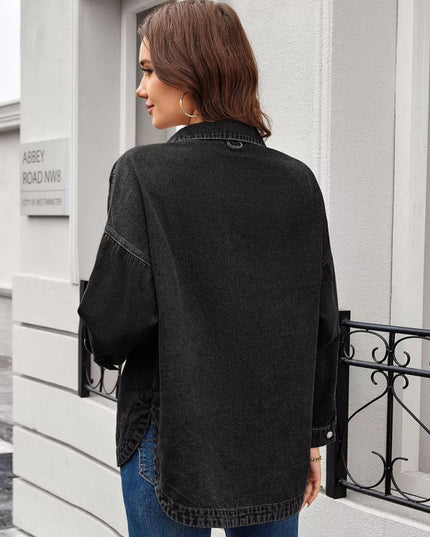 Button Up Long Sleeve Denim Shirt - THE AMERICAN BLUE