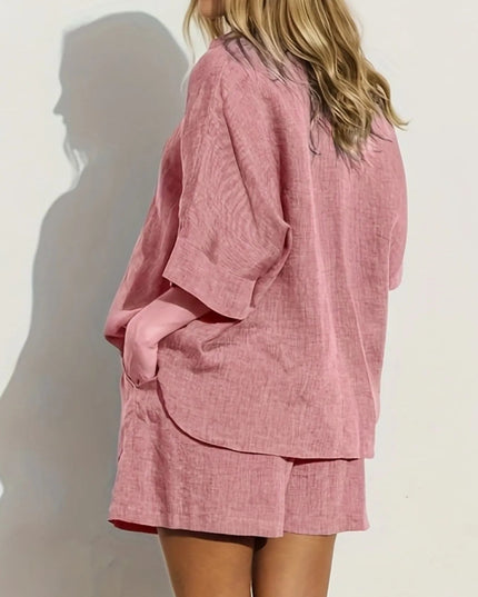 Button - Up Shirt and Shorts Set - THE AMERICAN BLUE