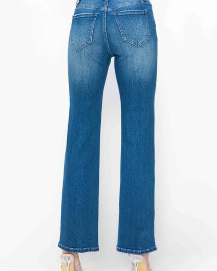 bytos Full Size Cat's Whiskers High Rise Straight Jeans - THE AMERICAN BLUE