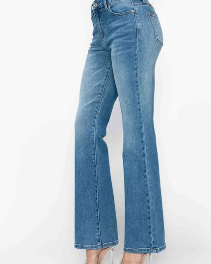bytos Full Size Cat's Whiskers Mid Rise Bootcut Jeans - THE AMERICAN BLUE