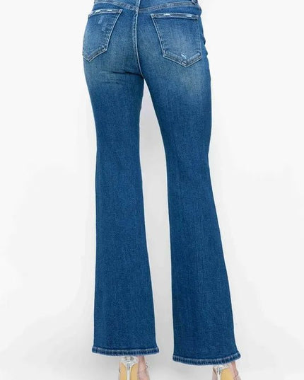 bytos Full Size High Rise Bootcut Jeans with Pockets - THE AMERICAN BLUE