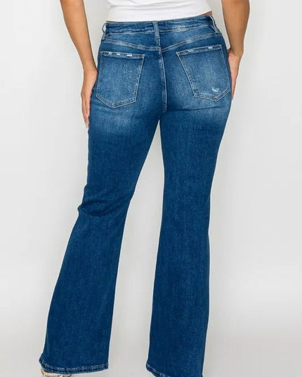 bytos Full Size High Rise Bootcut Jeans with Pockets - THE AMERICAN BLUE