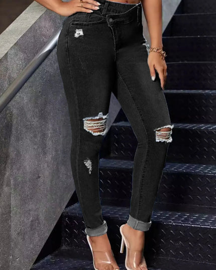 Distressed Skinny Jeans - THE AMERICAN BLUE