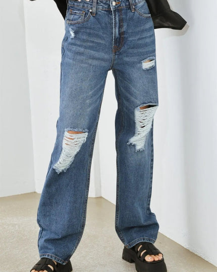 HAMMER COLLECTION Distressed High Waist Jeans - THE AMERICAN BLUE