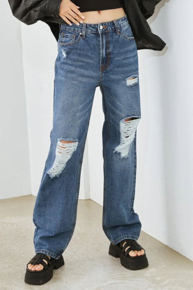 HAMMER COLLECTION Distressed High Waist Jeans - THE AMERICAN BLUE