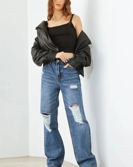 HAMMER COLLECTION Distressed High Waist Jeans - THE AMERICAN BLUE