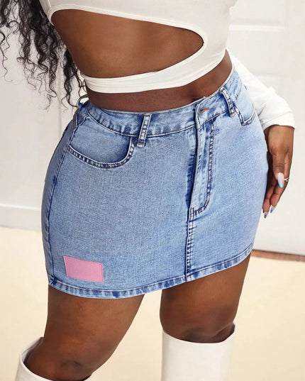 High Waist Mini Denim Skirt - THE AMERICAN BLUE