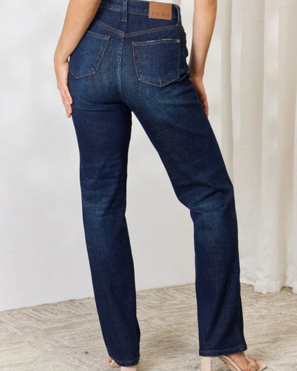 Judy Blue Full Size Button - Fly Straight Jeans - THE AMERICAN BLUE