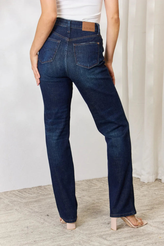 Judy Blue Full Size Button - Fly Straight Jeans - THE AMERICAN BLUE