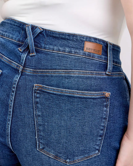 Judy Blue Full Size Double Button Waistband Denim Shorts Plus Size - THE AMERICAN BLUE