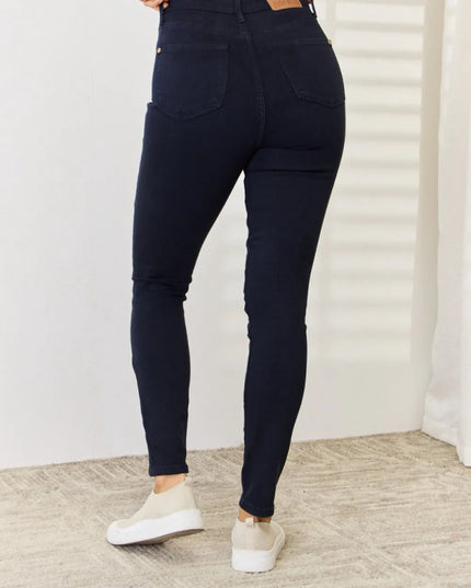 Judy Blue Full Size Garment Dyed Tummy Control Skinny Jeans - THE AMERICAN BLUE