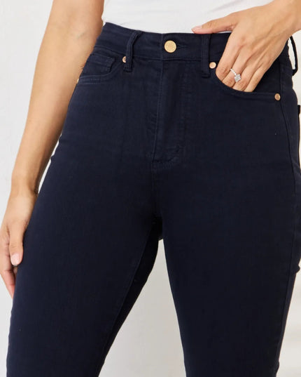Judy Blue Full Size Garment Dyed Tummy Control Skinny Jeans - THE AMERICAN BLUE