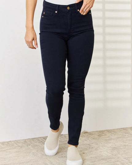Judy Blue Full Size Garment Dyed Tummy Control Skinny Jeans - THE AMERICAN BLUE