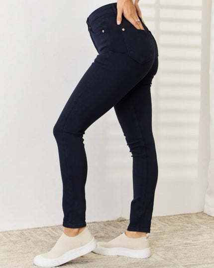 Judy Blue Full Size Garment Dyed Tummy Control Skinny Jeans - THE AMERICAN BLUE