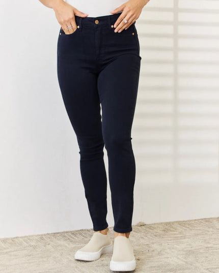 Judy Blue Full Size Garment Dyed Tummy Control Skinny Jeans - THE AMERICAN BLUE