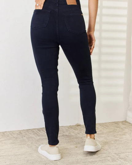 Judy Blue Full Size Garment Dyed Tummy Control Skinny Jeans - THE AMERICAN BLUE