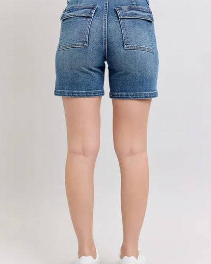 Judy Blue Full Size High Rise Denim Shorts Plus Size - THE AMERICAN BLUE