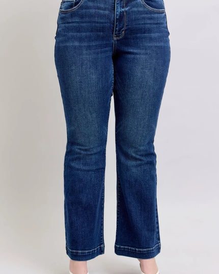 Judy Blue Full Size High Rise Flare Jeans with Pockets Plus Size - THE AMERICAN BLUE