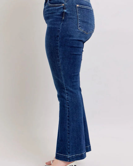 Judy Blue Full Size High Rise Flare Jeans with Pockets Plus Size - THE AMERICAN BLUE