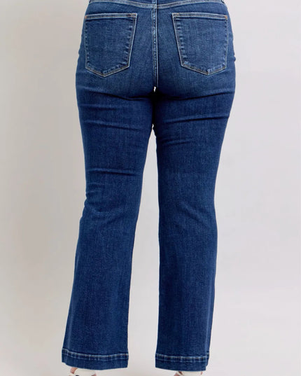 Judy Blue Full Size High Rise Flare Jeans with Pockets Plus Size - THE AMERICAN BLUE